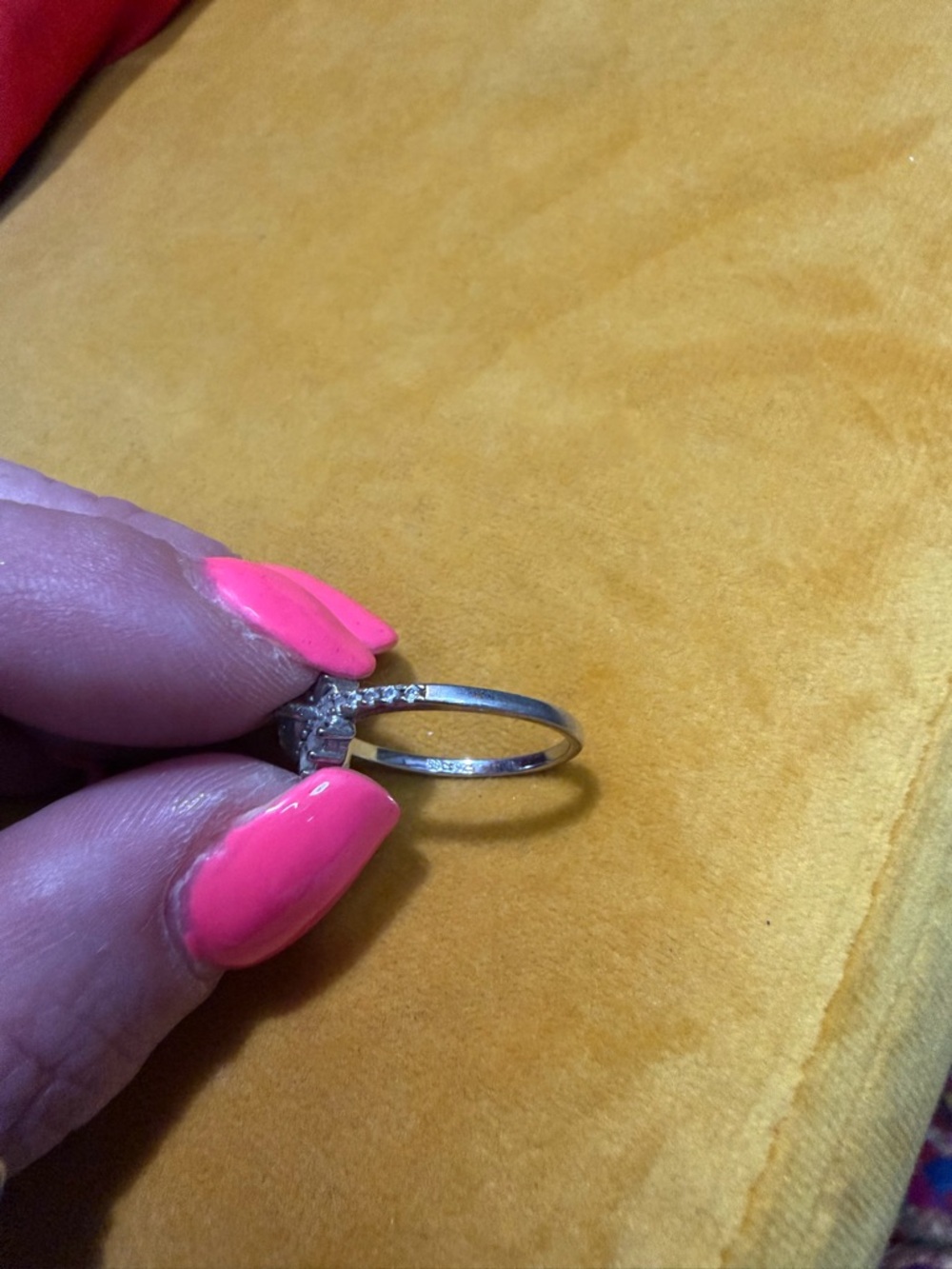 STERLING Silver Halo Marquise Aquamarine Ring - Picture 4 of 4